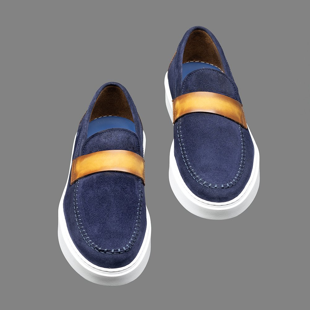 Chaussures Mocassins d'été nubuck et veau de la maison Altan Bottier