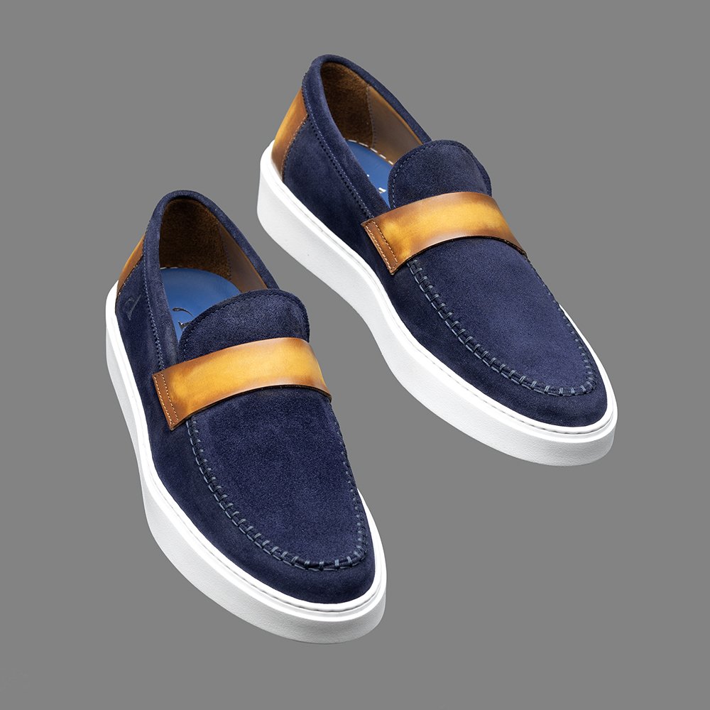 Chaussures Mocassins d'été nubuck et veau de la maison Altan Bottier